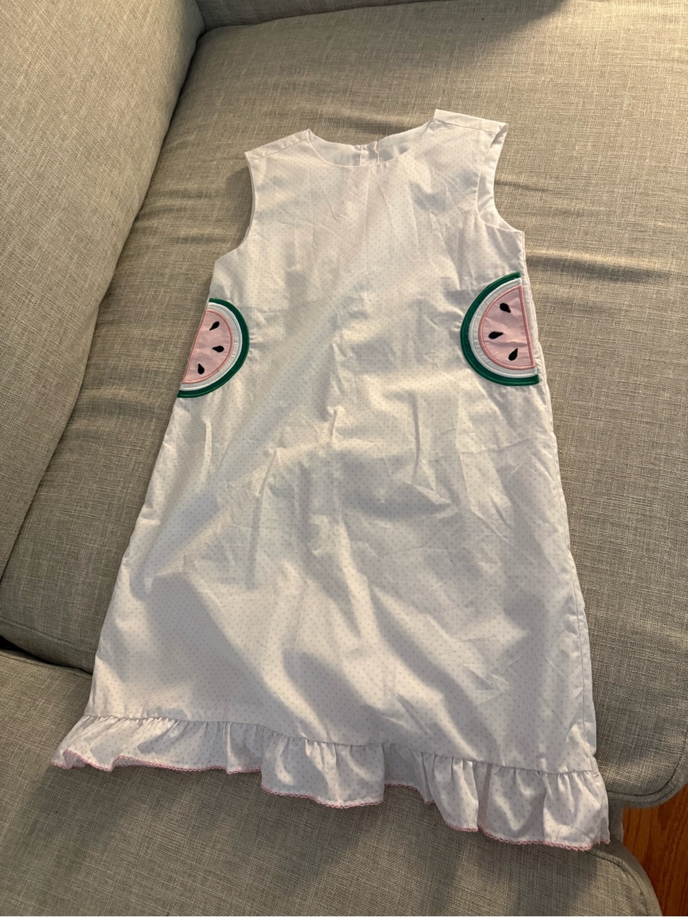 Girls White Watermelon Casual Dress